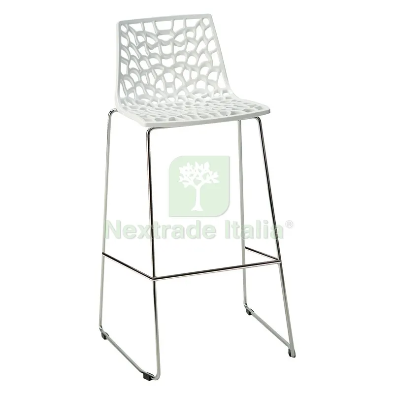 Sedia Sgabello in Metallo / Plastica 'spider' seduta bianca — Arredo — rif. FERX.6131682NLM Sedia Sgabello in Metallo / Plastica 'spider' seduta bianca — Arredo — rif. FERX.6131682NLM