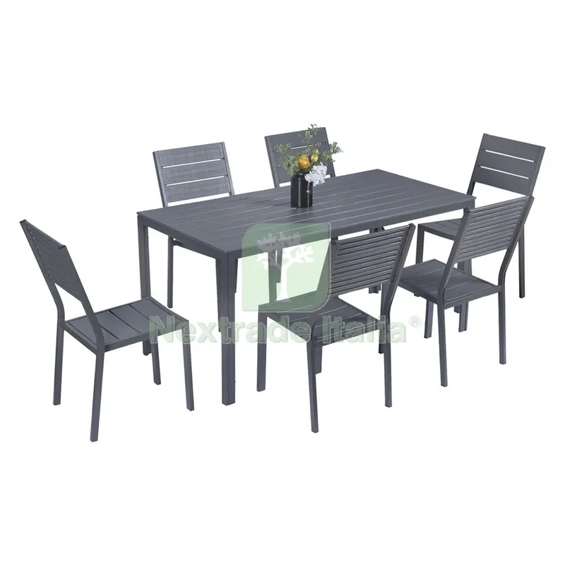 SET GIARDINO IN ACCIAIO 'BODRUM' colore dark grey — Arredo giardino — rif. FERX.6129872NLM SET GIARDINO IN ACCIAIO 'BODRUM' colore dark grey — Arredo giardino — rif. FERX.6129872NLM