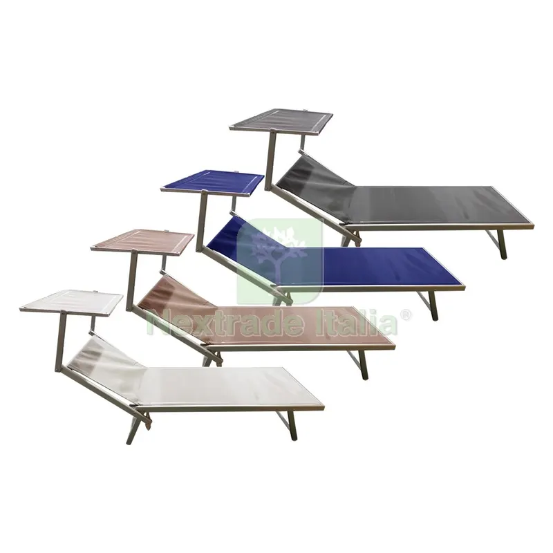 2PZ LETTINO SPIAGGIA CON PARASOLE 'ATRANI' telo colore blu — Scarichi e sifoni — rif. FERX.6128862NLM