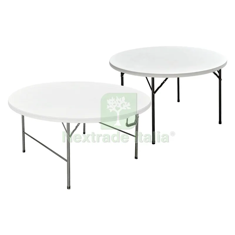 Tavolo Tondo Pieghevole 'party' Ø cm 120 x h. 74 - colore bianco — Tempo libero outdoor — rif. FERX.6130084NLM Tavolo Tondo Pieghevole 'party' Ø cm 120 x h. 74 - colore bianco — Tempo libero outdoor — rif. FERX.6130084NLM