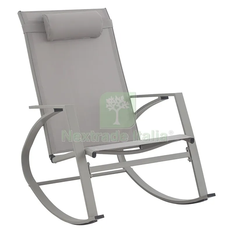 SEDIA A DONDOLO 'SIESTA' struttura tortora - tessuto marrone chiaro — Arredo — rif. FERX.6129888NLM SEDIA A DONDOLO 'SIESTA' struttura tortora - tessuto marrone chiaro — Arredo — rif. FERX.6129888NLM