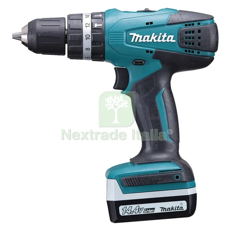 Trapano Avvitatore a Percussione 'HP347DWE' 14,4 V - 1,1 ah Litio — Trapani e avvitatori — rif. FERX.512052NLM Trapano Avvitatore a Percussione 'HP347DWE' 14,4 V - 1,1 ah Litio — Trapani e avvitatori — rif. FERX.512052NLM