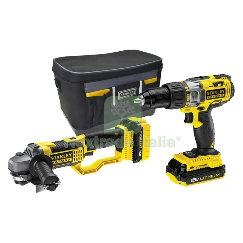 Kit Trapano Avvitatore + Smerigliatrice a Batteria kit 2 pezzi 18V - 2,0 ah Litio — Trapani e avvitatori — rif. FERX.5135028NLM Kit Trapano Avvitatore + Smerigliatrice a Batteria kit 2 pezzi 18V - 2,0 ah Litio — Trapani e avvitatori — rif. FERX.5135028NLM