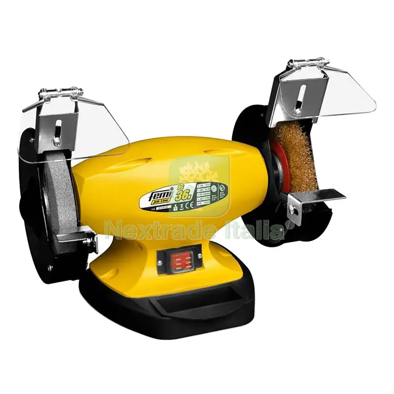 SMERIGLIATRICE DA BANCO ''BG36N'' 450 W - mola con spazzola ø150 mm. — Smerigliatrici e seghe — rif. FERX.5118236NLM SMERIGLIATRICE DA BANCO ''BG36N'' 450 W - mola con spazzola ø150 mm. — Smerigliatrici e seghe — rif. FERX.5118236NLM