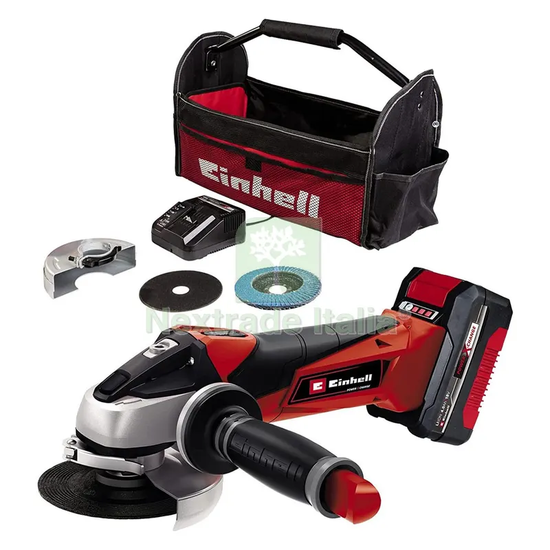 SMERIGLIATRICE ANGOLARE A BATTERIA 'TE-AG 115 LI' 18V - 4,0 Ah Litio diametro disco 115 mm — Smerigliatrici e seghe — rif. FERX.5610110NLM SMERIGLIATRICE ANGOLARE A BATTERIA 'TE-AG 115 LI' 18V - 4,0 Ah Litio diametro disco 115 mm — Smerigliatrici e seghe — rif. FERX.5610110NLM