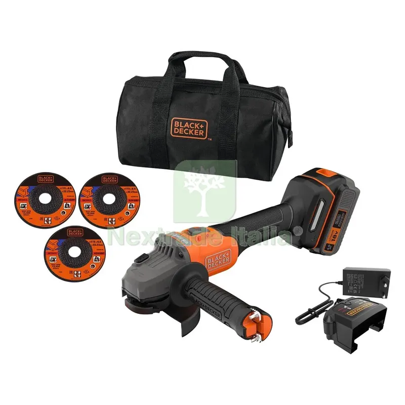 Smerigliatrice Angolare a Batteria 'BCG6L8F1S-QW' 18V 4 Ah Litio - 115 mm — Smerigliatrici e seghe — rif. FERX.5130135NLM Smerigliatrice Angolare a Batteria 'BCG6L8F1S-QW' 18V 4 Ah Litio - 115 mm — Smerigliatrici e seghe — rif. FERX.5130135NLM