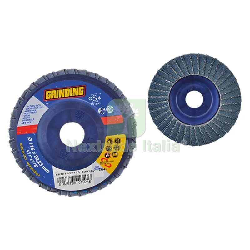 10PZ DISCO LAMELLARE PER ACCIAIO INOX ø 115 gr. 40 — Punte, frese e dischi — rif. FERX.501244NLM 10PZ DISCO LAMELLARE PER ACCIAIO INOX ø 115 gr. 40 — Punte, frese e dischi — rif. FERX.501244NLM