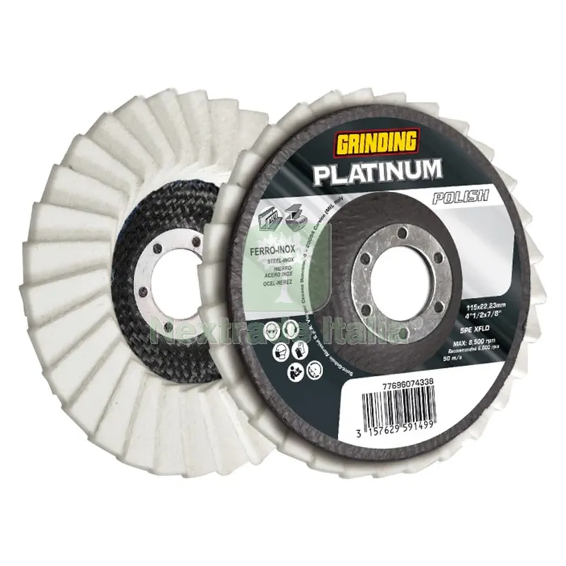 10PZ DISCO LAMELLARE ''PLATINUM POLISH'' PER FERRO/INOX ø 115 x 22,23 mm — Punte, frese e dischi — rif. FERX.501294NLM 10PZ DISCO LAMELLARE ''PLATINUM POLISH'' PER FERRO/INOX ø 115 x 22,23 mm — Punte, frese e dischi — rif. FERX.501294NLM
