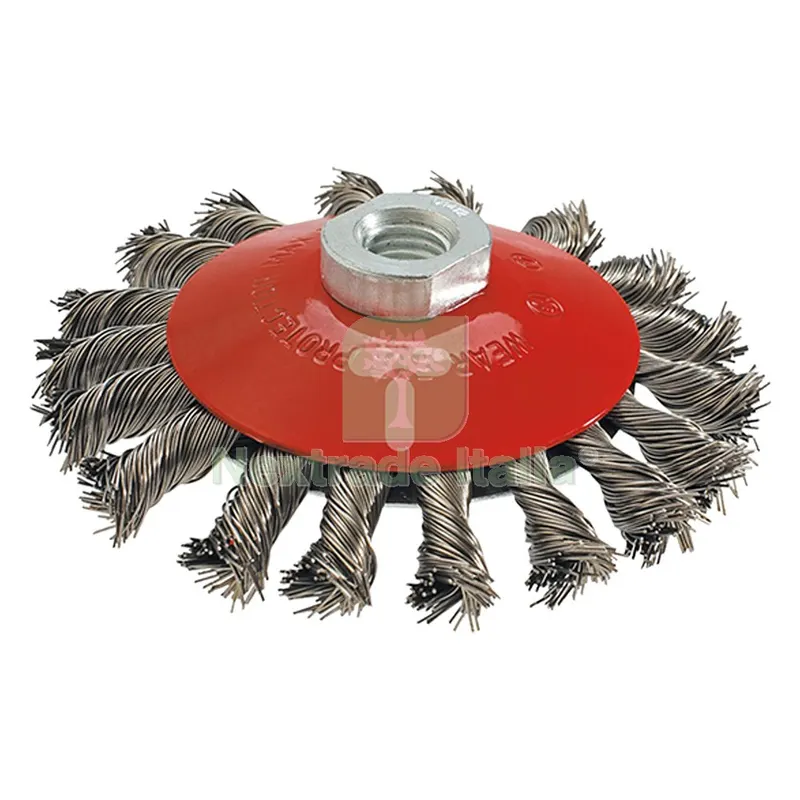 Spazzola Circolare Conica ø mm 100 foro M 14 — Punte, frese e dischi — rif. FERX.5028360NLM Spazzola Circolare Conica ø mm 100 foro M 14 — Punte, frese e dischi — rif. FERX.5028360NLM