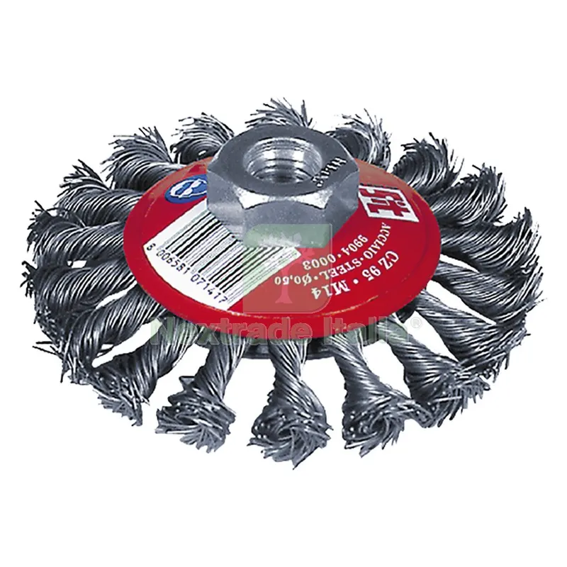 SPAZZOLA CONICA PER SMERIGLIATRICE ø mm 95 codice 502770 — Punte, frese e dischi — rif. FERX.502770NLM SPAZZOLA CONICA PER SMERIGLIATRICE ø mm 95 codice 502770 — Punte, frese e dischi — rif. FERX.502770NLM