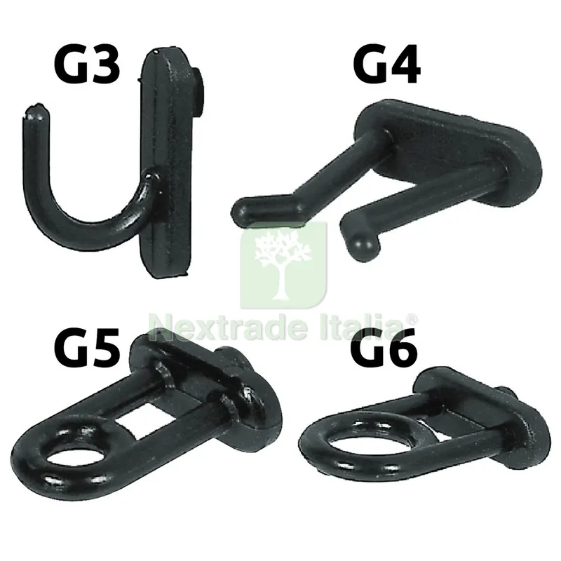 100PZ Gancio in Nylon per Pannelli Portautensili G6 — Casalinghi e organizzazione — rif. FERX.506240NLM 100PZ Gancio in Nylon per Pannelli Portautensili G6 — Casalinghi e organizzazione — rif. FERX.506240NLM