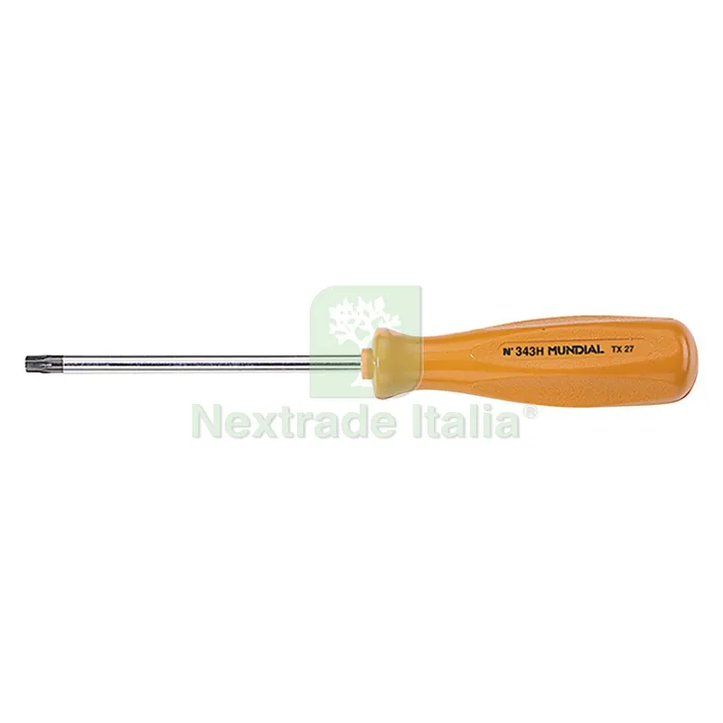 CACCIAVITE PER TORX CON FORO T x mm 5 x 60 - manico mm 77 x 21 — Cacciaviti e giraviti — rif. FERX.5134380NLM CACCIAVITE PER TORX CON FORO T x mm 5 x 60 - manico mm 77 x 21 — Cacciaviti e giraviti — rif. FERX.5134380NLM