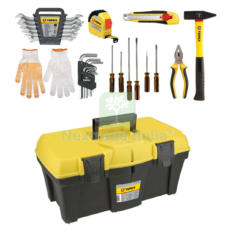 Cassetta Porta Attrezzi Completa cm 38 x 17 x h 17 - 26 pezzi totali — Casalinghi e organizzazione — rif. FERX.5059200NLM Cassetta Porta Attrezzi Completa cm 38 x 17 x h 17 - 26 pezzi totali — Casalinghi e organizzazione — rif. FERX.5059200NLM