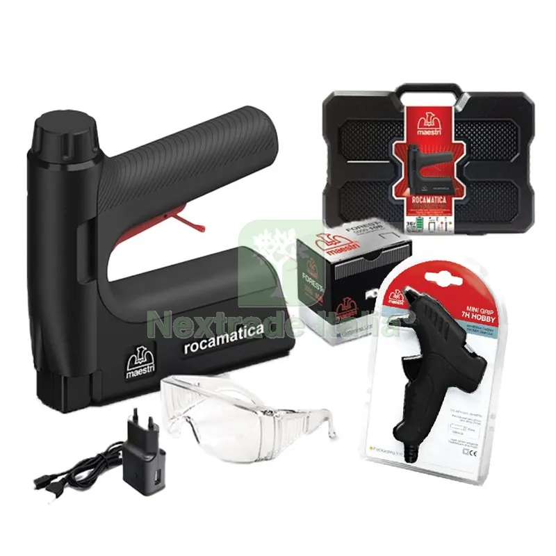 Fissatrice Inchiodatrice a Batteria 'rocamatica' + Spruzzatore 'minigrip 7H' set 2 pezzi (spruzzatore omaggio) — Spatole e attrezzi per stesura — rif. FERX.5072482NLM