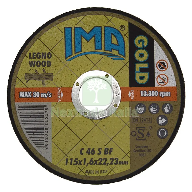 50PZ MOLA ABRASIVA PER LEGNO 'GOLD' Ø 115 x 1,6 — Abrasivi e mole — rif. FERX.5010580NLM 50PZ MOLA ABRASIVA PER LEGNO 'GOLD' Ø 115 x 1,6 — Abrasivi e mole — rif. FERX.5010580NLM