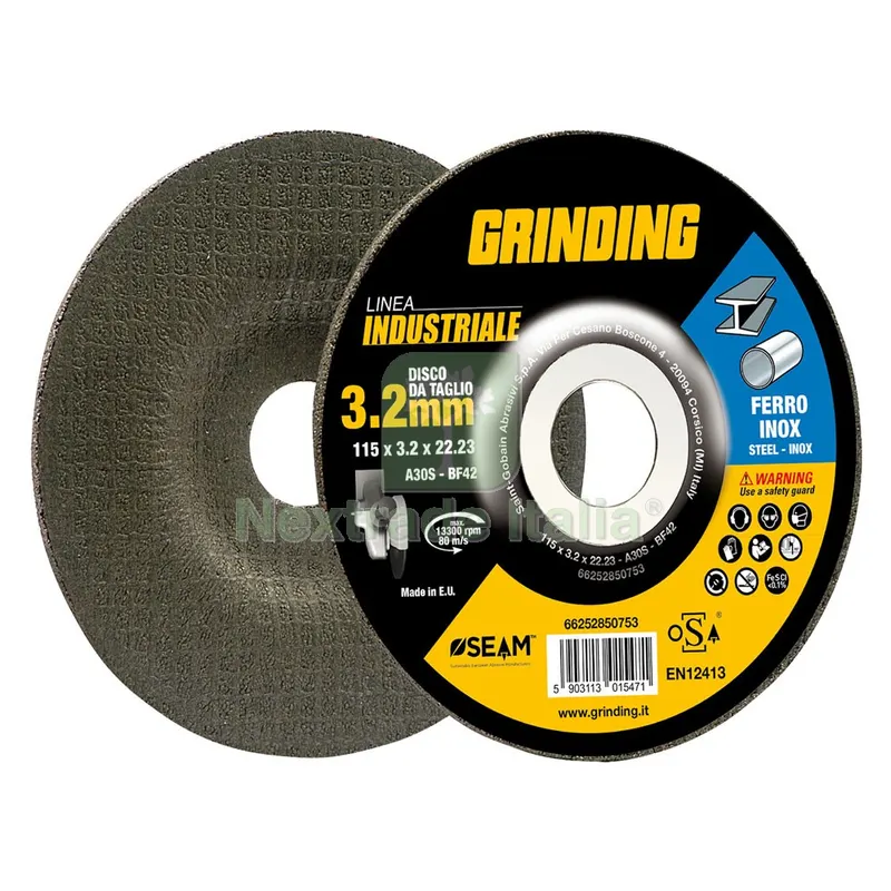 5PZ MOLA ABRASIVA PER FERRO 'GRINDING LINEA INDUSTRIALE' Ø 125 x 3,2 — Abrasivi e mole — rif. FERX.5010674NLM 5PZ MOLA ABRASIVA PER FERRO 'GRINDING LINEA INDUSTRIALE' Ø 125 x 3,2 — Abrasivi e mole — rif. FERX.5010674NLM