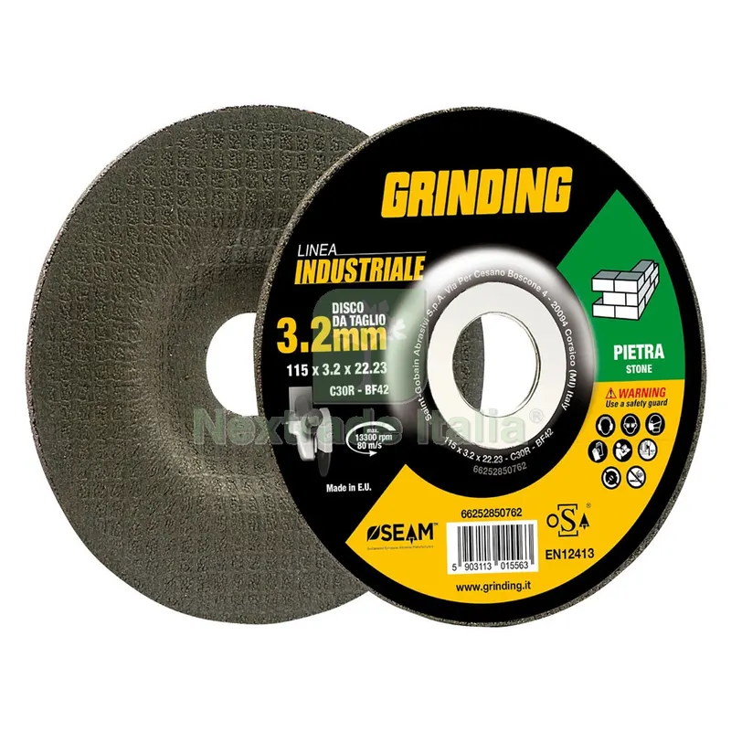 5PZ Mola Abrasiva per Marmo 'grinding Linea Industriale' Ø 115 x 3,2 — Abrasivi e mole — rif. FERX.5010700NLM 5PZ Mola Abrasiva per Marmo 'grinding Linea Industriale' Ø 115 x 3,2 — Abrasivi e mole — rif. FERX.5010700NLM