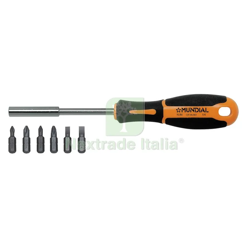 CACCIAVITE PORTAINSERTI CON 6 INSERTI MAGNETICI attacco 1/4' — Inserti e bit per avvitatori — rif. FERX.560035NLM CACCIAVITE PORTAINSERTI CON 6 INSERTI MAGNETICI attacco 1/4' — Inserti e bit per avvitatori — rif. FERX.560035NLM