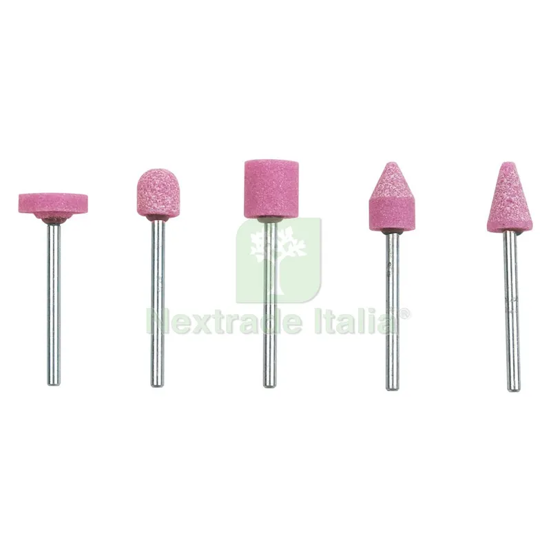 MOLE ABRASIVE AL CORINDONE ROSA '398.00' set 5 pezzi — Punte, frese e dischi — rif. FERX.500965NLM