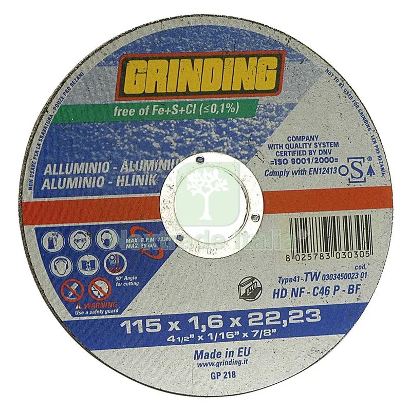 50PZ Mola Abrasiva per Alluminio Ø 115 x 1,6 — Abrasivi e mole — rif. FERX.5010660NLM