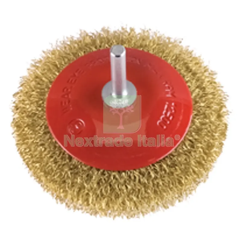 SPAZZOLA CIRCOLARE CONICA Ø mm 90 - gambo mm 6 — Punte, frese e dischi — rif. FERX.5028354NLM