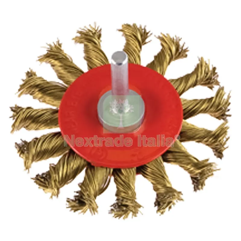 SPAZZOLA CIRCOLARE CON GAMBO Ø mm 100 - gambo mm 6 — Punte, frese e dischi — rif. FERX.5028368NLM