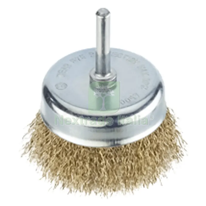 SPAZZOLA A TAZZA PER TRAPANO Ø mm 50 - gambo mm 6 — Punte, frese e dischi — rif. FERX.5028328NLM SPAZZOLA A TAZZA PER TRAPANO Ø mm 50 - gambo mm 6 — Punte, frese e dischi — rif. FERX.5028328NLM