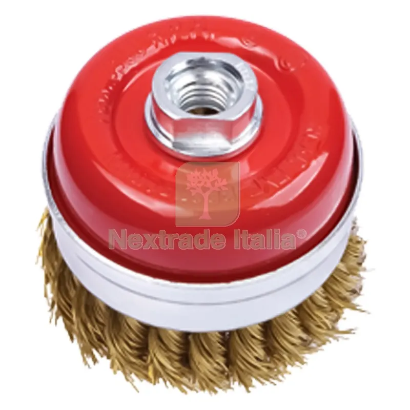 Spazzola a Tazza per Smerigliatrice Ø mm 75 - foro M 14 — Punte, frese e dischi — rif. FERX.5028312NLM Spazzola a Tazza per Smerigliatrice Ø mm 75 - foro M 14 — Punte, frese e dischi — rif. FERX.5028312NLM