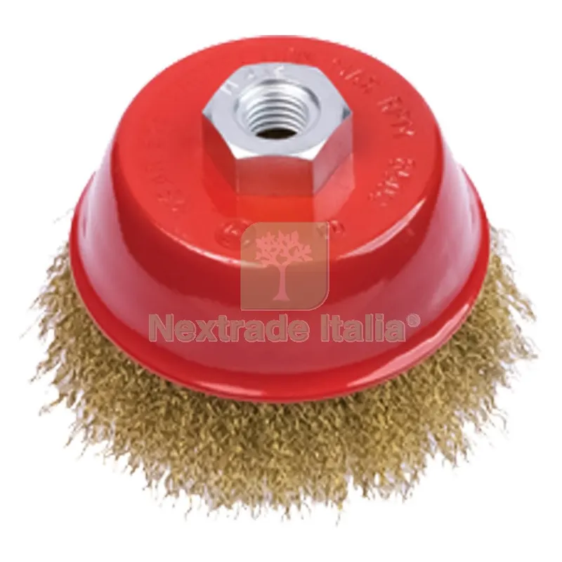 SPAZZOLA A TAZZA PER SMERIGLIATRICE Ø mm 100 - foro M 14 — Punte, frese e dischi — rif. FERX.5028378NLM