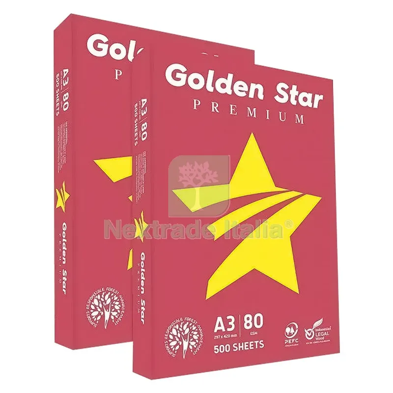5CF Carta Ufficio 'golden Star Premium' A3 - 42 x 29,7 cm — Articoli per ufficio — rif. FERX.5072648NLM 5CF Carta Ufficio 'golden Star Premium' A3 - 42 x 29,7 cm — Articoli per ufficio — rif. FERX.5072648NLM
