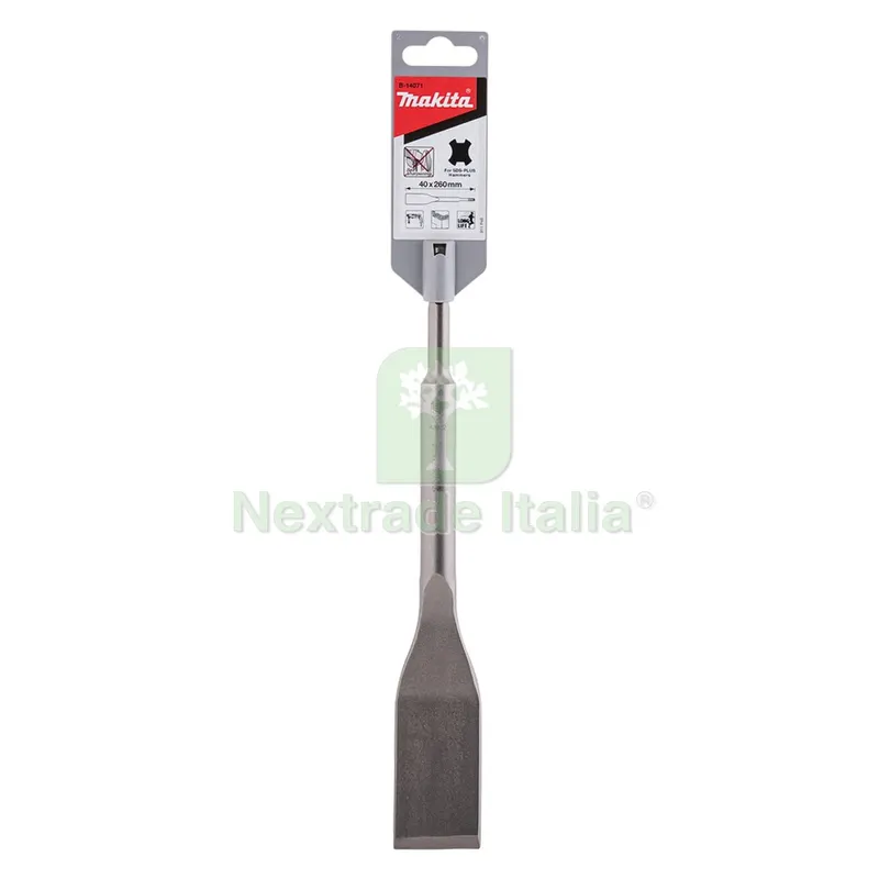 SCALPELLO ANGOLARE ATTACCO SDS-PLUS mm 40 x 260 piatto largo — Misurazione e taglio manuale — rif. FERX.5006352NLM