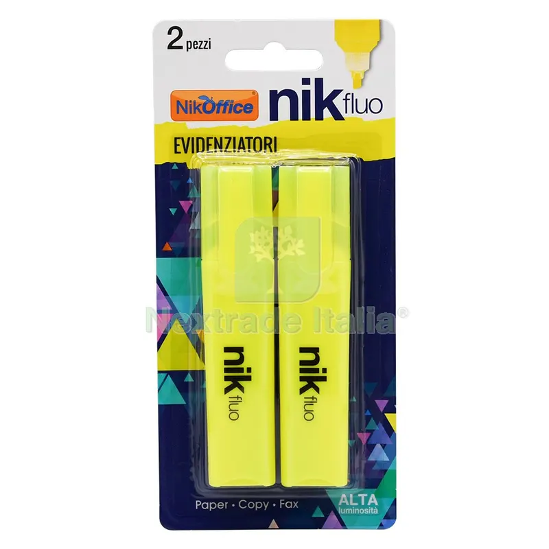12BLISTER EVIDENZIATORE giallo - 2 pezzi — Articoli per ufficio — rif. FERX.5073214NLM