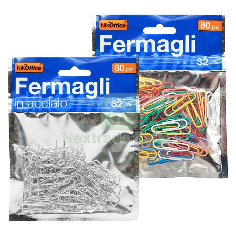 12CF Fermagli per Carta metallo mm.32 - 80 pz — Casalinghi e organizzazione — rif. FERX.5073312NLM 12CF Fermagli per Carta metallo mm.32 - 80 pz — Casalinghi e organizzazione — rif. FERX.5073312NLM