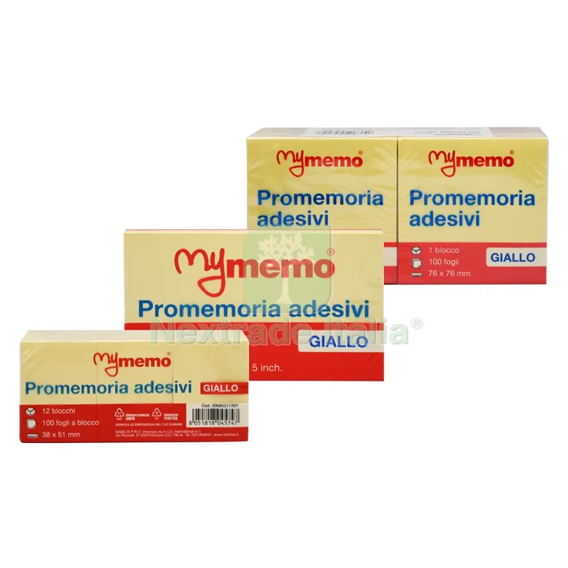 BLOCCO ADESIVO 'MY MEMO' giallo - mm 76 x 127 — Adesivi e sigillanti — rif. FERX.5072940NLM BLOCCO ADESIVO 'MY MEMO' giallo - mm 76 x 127 — Adesivi e sigillanti — rif. FERX.5072940NLM