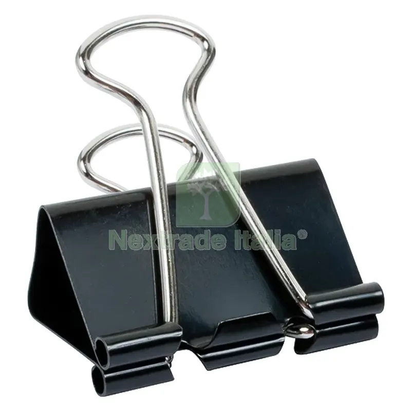12CF MOLLA FERMACARTE 'DOUBLE CLIP' mm 19 - pezzi 10 — Punte, frese e dischi — rif. FERX.5073292NLM