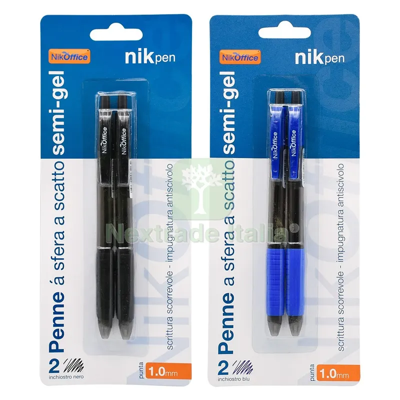 12BLISTER PENNA A SCATTO CON CLIP inchiostro blu - 2 pezzi — Articoli per ufficio — rif. FERX.5072814NLM