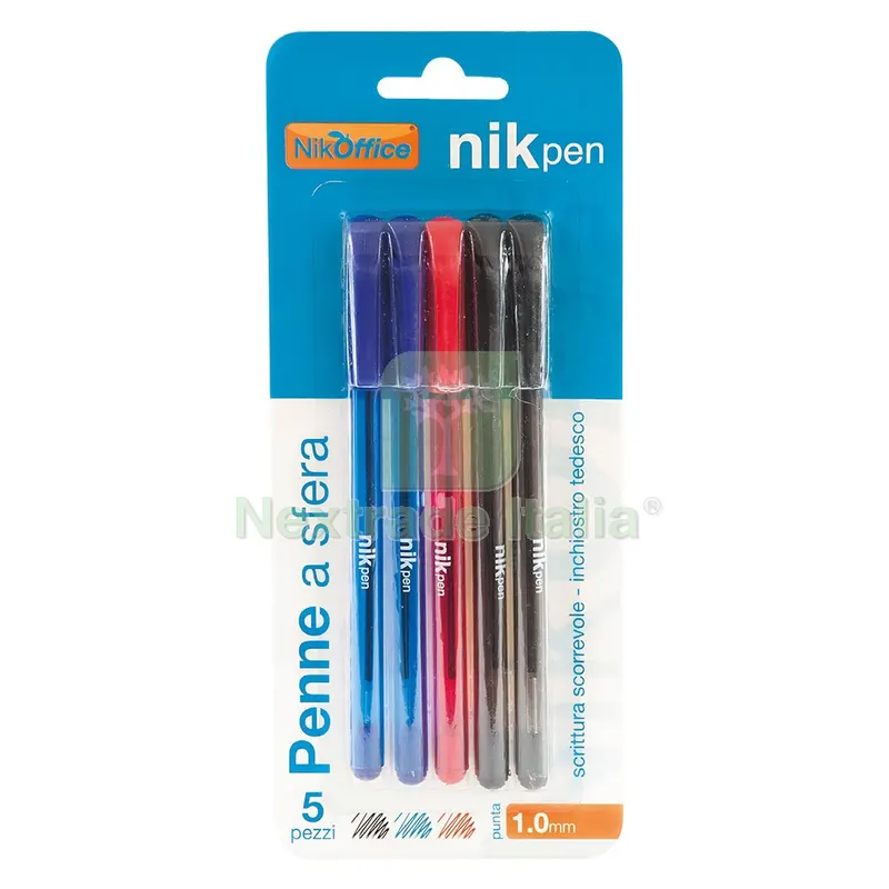 12BLISTER Penna a Sfera con tappo - 5 pezzi — Articoli per ufficio — rif. FERX.5072816NLM