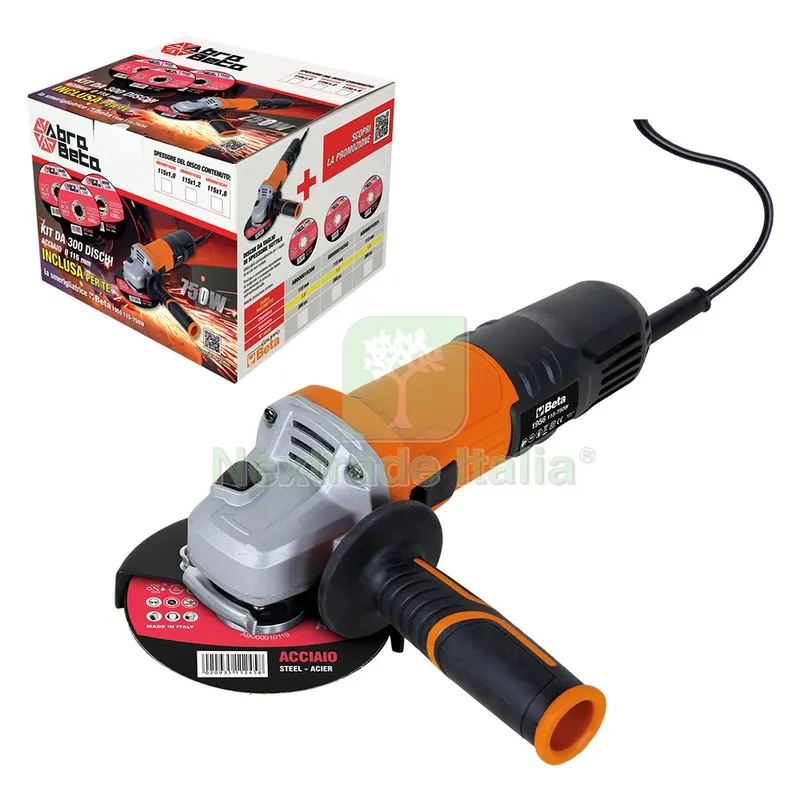 Kit Mole Abrasive Inox/Ferro + Smerigliatrice set 300 pz Ø 115 x 1,6 mm + Beta '1956-115' — Smerigliatrici e seghe — rif. FERX.5011400NLM