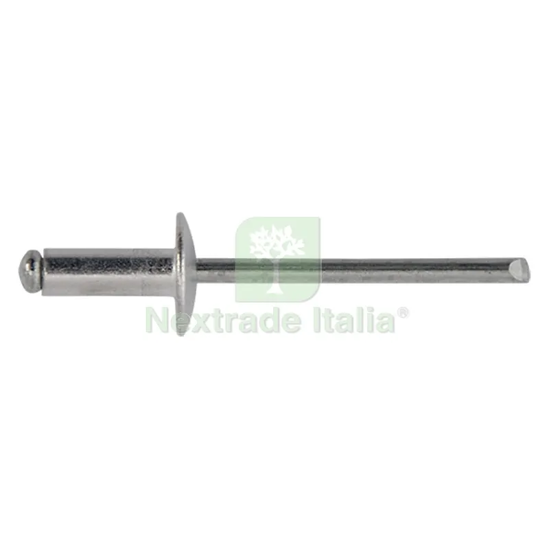 RIVETTO A STRAPPO IN ALLUMINIO 4,8 x 12 - øtesta 14 cf. 500 pz — Rivetti — rif. FERX.4033542NLM