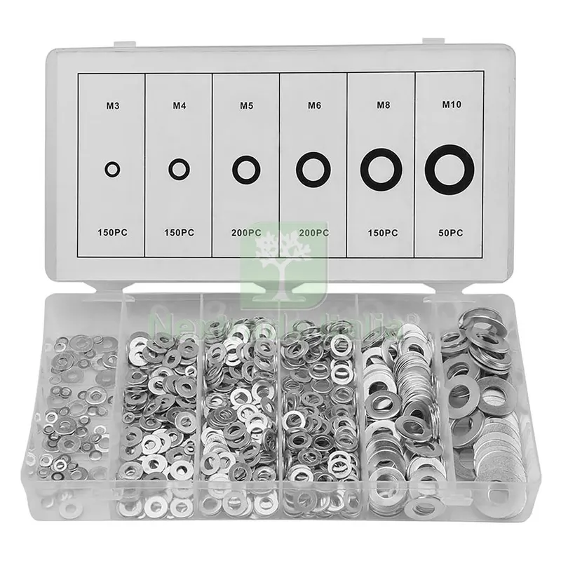 ASSORTIMENTO RONDELLE PIANE totale 900 pz nx1 — Bulloni, dadi e rondelle — rif. FERX.3159221NLM ASSORTIMENTO RONDELLE PIANE totale 900 pz nx1 — Bulloni, dadi e rondelle — rif. FERX.3159221NLM