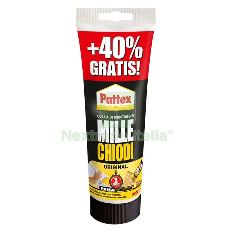 ADESIVO MILLECHIODI 'ORIGINAL' GR. 250 + 40% GRATIS - COLORE BIANCO — Adesivi e sigillanti — rif. FERX.9000619NLM ADESIVO MILLECHIODI 'ORIGINAL' GR. 250 + 40% GRATIS - COLORE BIANCO — Adesivi e sigillanti — rif. FERX.9000619NLM