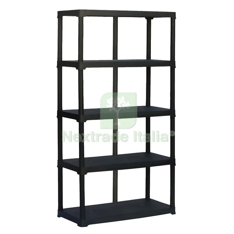 Scaffale in Plastica Rinforzato cm 100 x 40 x H 176 - 5 ripiani — Casalinghi e organizzazione — rif. FERX.805044NLM Scaffale in Plastica Rinforzato cm 100 x 40 x H 176 - 5 ripiani — Casalinghi e organizzazione — rif. FERX.805044NLM