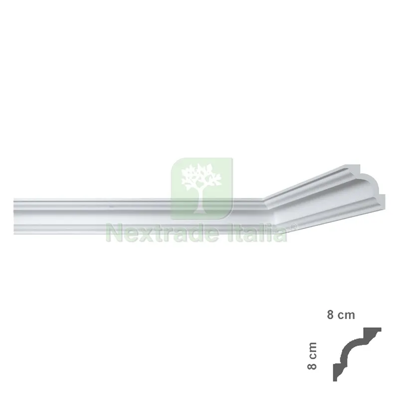 50PZ CORNICE DECORATIVA PER SOFFITTO mod. I780 - mm. 80x80 — Cornici e profili decorativi — rif. FERX.913157NLM 50PZ CORNICE DECORATIVA PER SOFFITTO mod. I780 - mm. 80x80 — Cornici e profili decorativi — rif. FERX.913157NLM