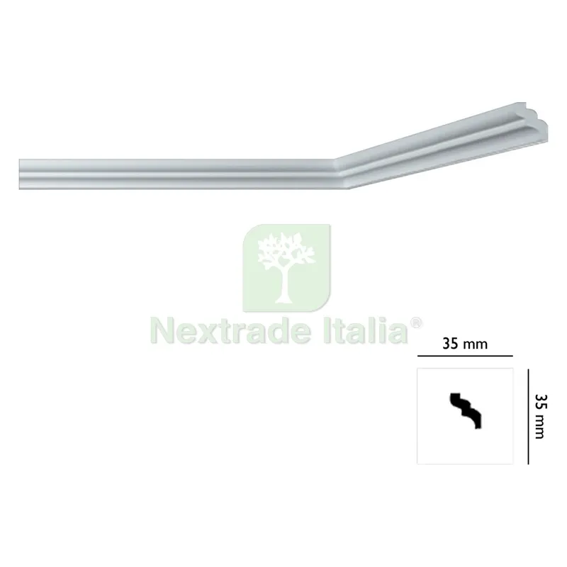 105PZ CORNICE DECORATIVA PER SOFFITTO mod. I735 - mm 35 x 35 — Cornici e profili decorativi — rif. FERX.913126NLM 105PZ CORNICE DECORATIVA PER SOFFITTO mod. I735 - mm 35 x 35 — Cornici e profili decorativi — rif. FERX.913126NLM