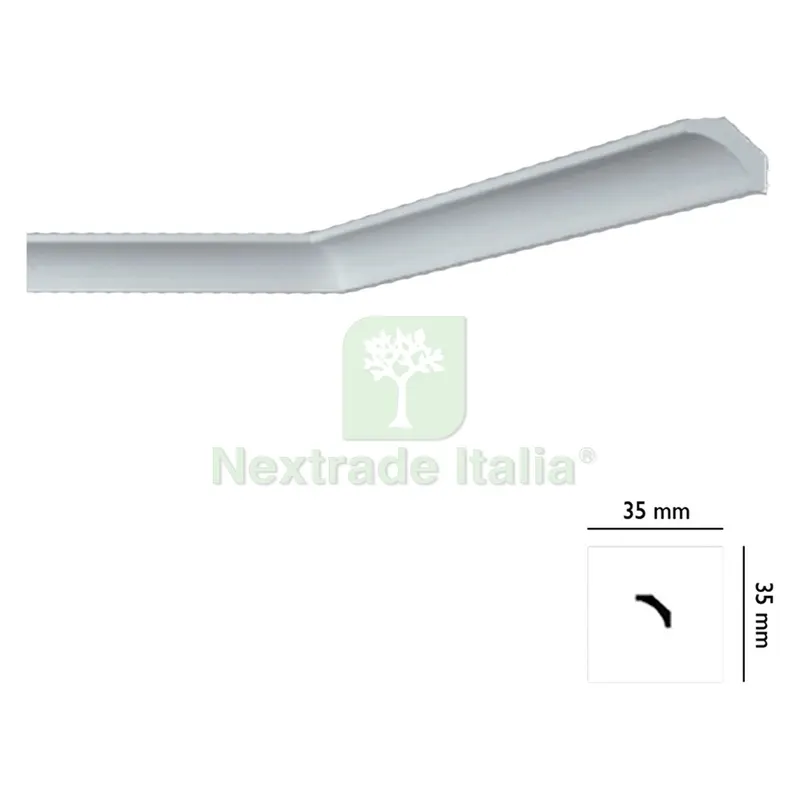 100PZ CORNICE DECORATIVA PER SOFFITTO mod. I705 - mm 35 x 35 — Cornici e profili decorativi — rif. FERX.913122NLM 100PZ CORNICE DECORATIVA PER SOFFITTO mod. I705 - mm 35 x 35 — Cornici e profili decorativi — rif. FERX.913122NLM