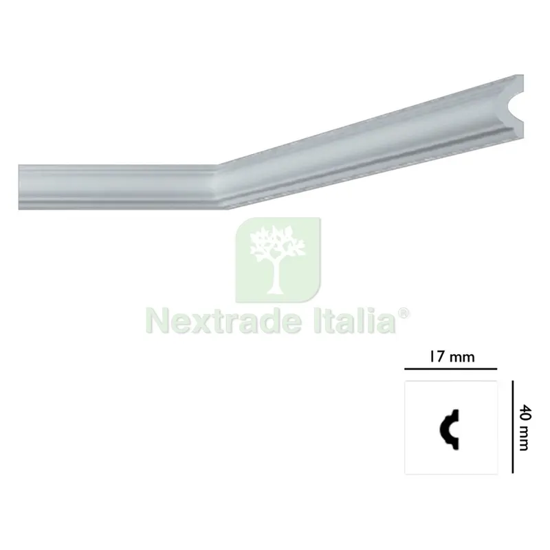 110PZ CORNICE DECORATIVA PER SOFFITTO mod. I745 - mm 17 x 40 — Cornici e profili decorativi — rif. FERX.913124NLM