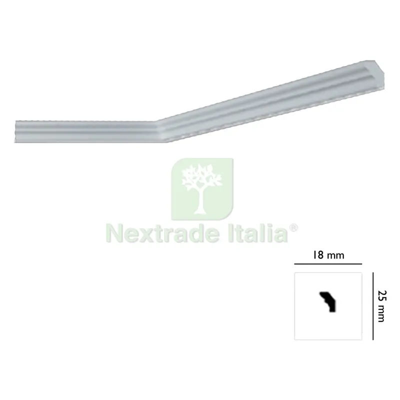 200PZ CORNICE DECORATIVA PER SOFFITTO mod. I725 - mm 18 x 25 — Cornici e profili decorativi — rif. FERX.913138NLM