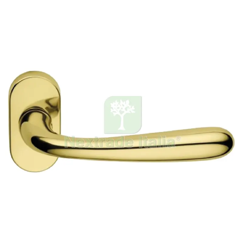 MANIGLIA PORTA BLINDATA ROSETTA OVALE 'GOCCIA' Sx - cromo satinato — Maniglie e pomelli — rif. FERX.3043098NLM MANIGLIA PORTA BLINDATA ROSETTA OVALE 'GOCCIA' Sx - cromo satinato — Maniglie e pomelli — rif. FERX.3043098NLM