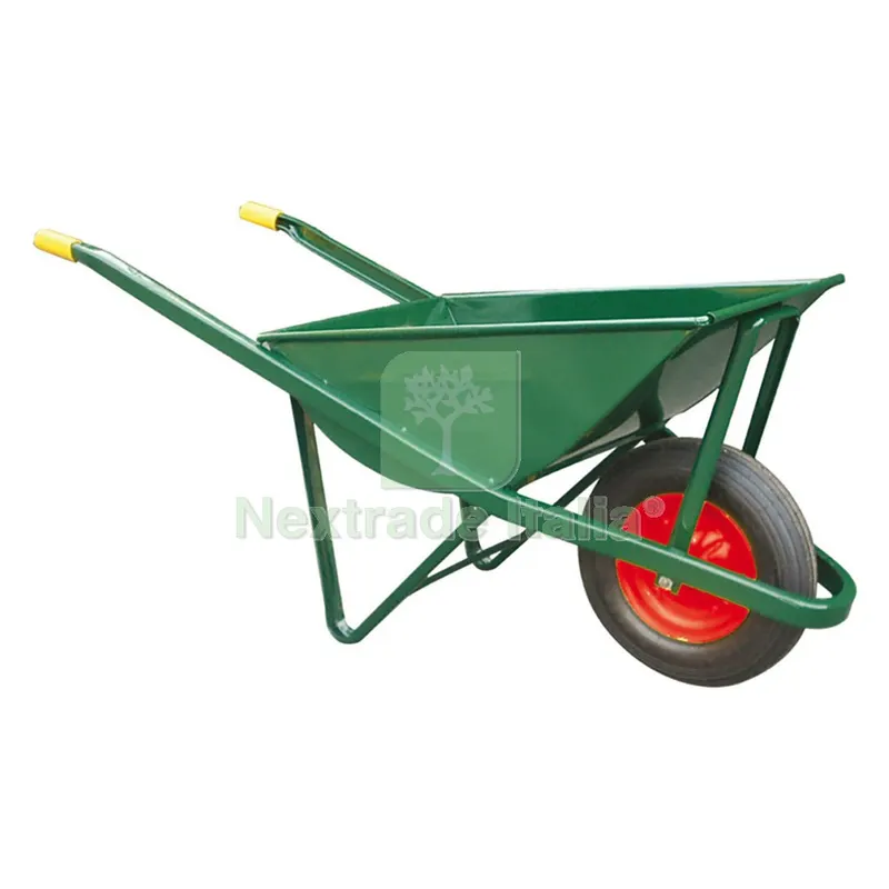 CARRIOLA ANGOLARE 'PESANTE' perno lungo - capacità 70 litri — Attrezzi da giardino — rif. FERX.1027504NLM