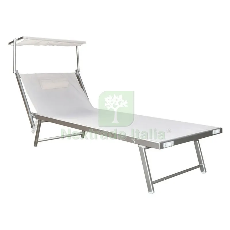 Lettino Spiaggia con Parasole e Poggiatesta 'budel doppio - Seconda scelta — Tempo libero outdoor — rif. FERX.ST95666NLM Lettino Spiaggia con Parasole e Poggiatesta 'budel doppio - Seconda scelta — Tempo libero outdoor — rif. FERX.ST95666NLM